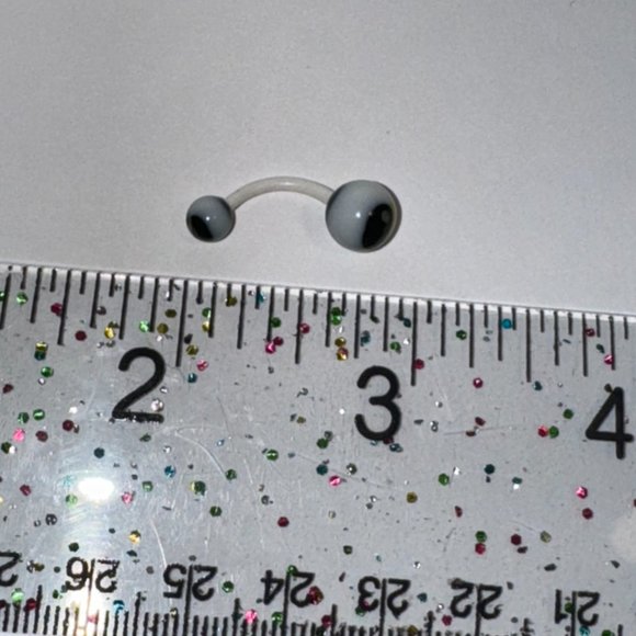 14 Gauge Yellow and Black Yin/Yang Belly Ring - Picture 5 of 8